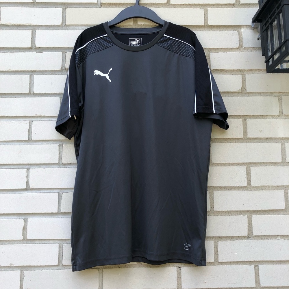 Puma EVO TRG Black Grey Athletic T-Shirt Tee